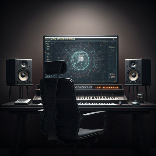 Prova visual do produto com dashboard e processo criativo musical